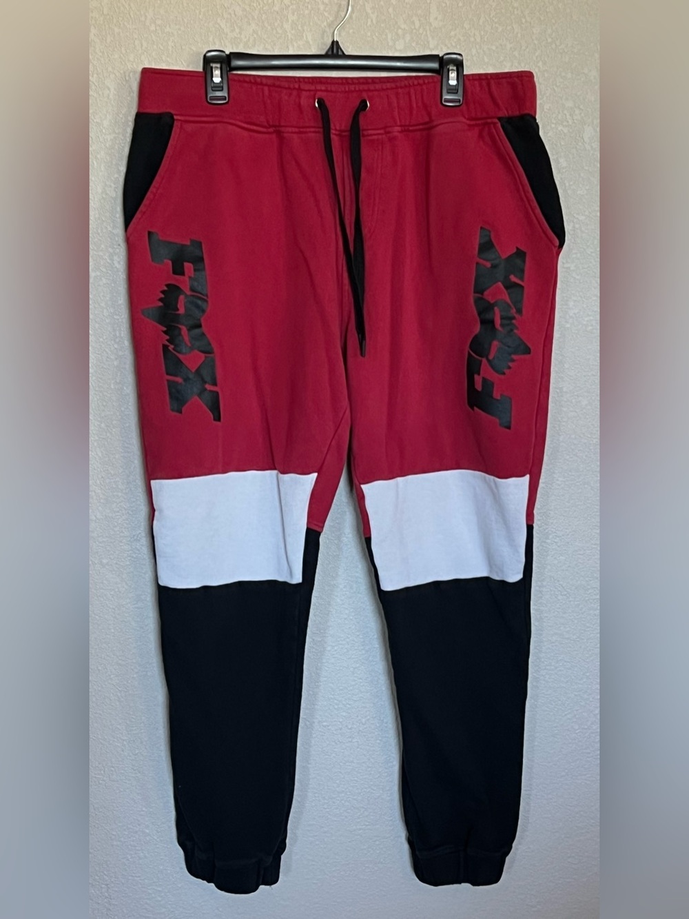 Fox Racing Lateral Moto Colorblock Fleece Joggers — Red, White & Black